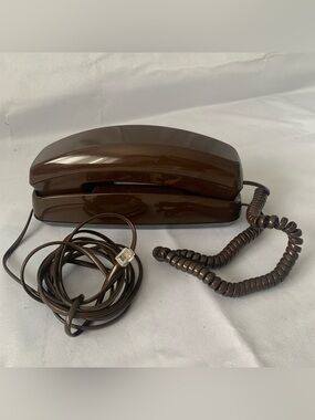 Vintage Western Electric Brown Trimline Push Button Telephone Landline 458Tested